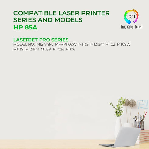 TCT Premium Compatible Toner Cartridge for HP 85A CE285A Black, Works with HP Laserjet Pro Printers (2 Pack)