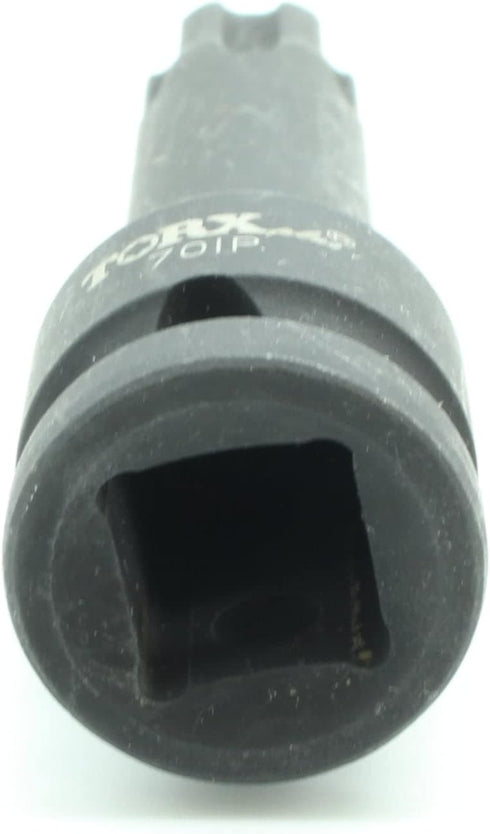 TEMO IP70 3 Inch Long Black Impact Torx Plus 6 Point Socket Bit, 1/2 Inch Square Drive