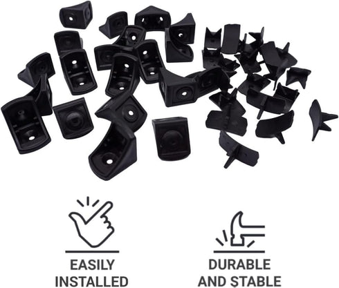 Generic (Pack 20 0.94" 0.94" 0.78" (24 24 20 mm), 90 (20, of pcs) Black Shelf Brackets x x x x Furniture Corner Joints