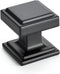 Home Expert Black Cabinet Knobs 5 Pack - Square Black Knobs for Kitchen Cabinets and Drawers, Matte Black Drawer Pulls