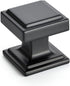 Home Expert Black Cabinet Knobs 5 Pack - Square Black Knobs for Kitchen Cabinets and Drawers, Matte Black Drawer Pulls