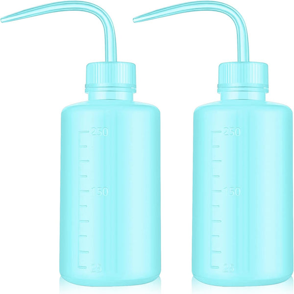 Wash Bottle 2pcs 250ml/8oz Safety Bottles, Economy Plastic Squeeze Washing Cleaning Bottle for Medical
