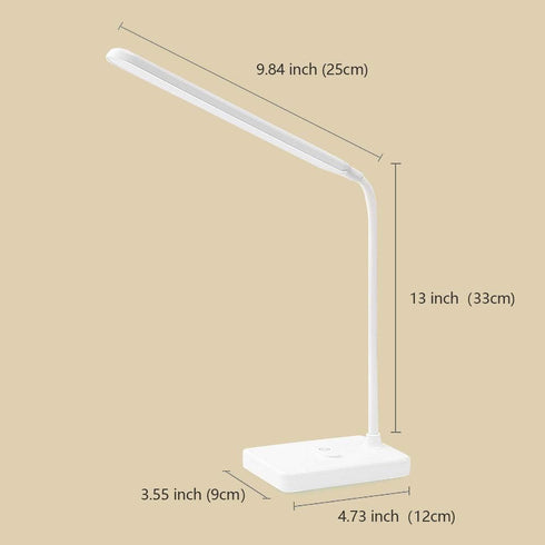 Cordless Desk Table Lamp, Rechargeable Battery 2200mAh, Touch 3 LED Modes, Dimmable Gooseneck Lamp for Kids Bedroom