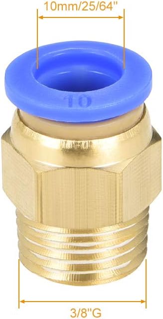 uxcell Straight Pneumatic Push to Quick Connect Fittings G3/8 Male x 10mm Tube OD 10pcs by uxcell