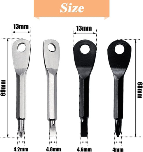 8Pcs Portable Keychain Screwdriver Set, Mini Pocket Key Chain Phillips Slotted Head Screwdriver