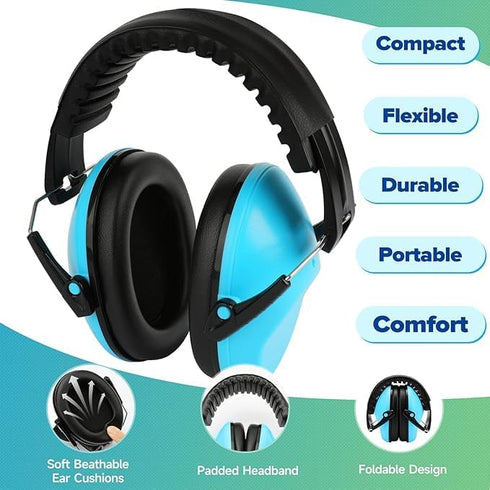 2 Pack Noise Canceling Headphones for Kids, Ear Protection Earmuffs for Autism, Sound Proof for Concerts