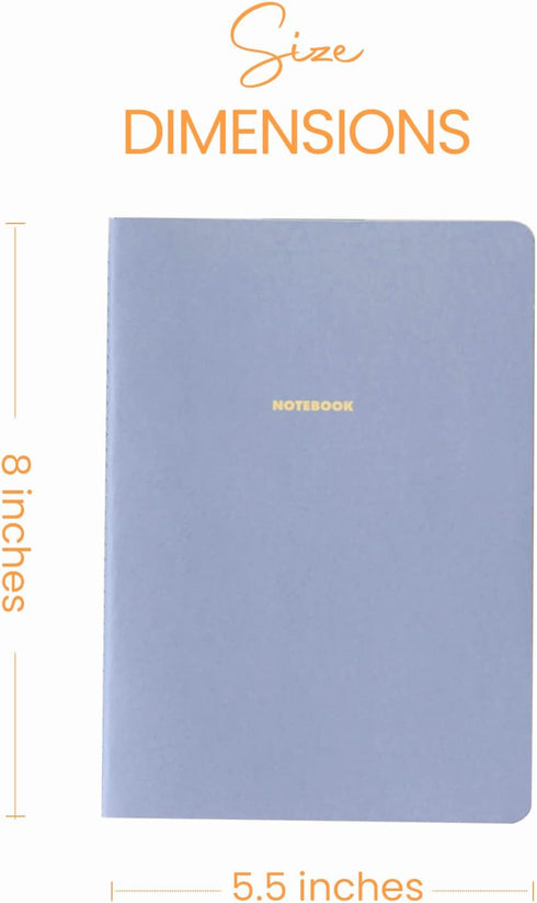 Notebook Journal, A5, 8 Pack, 5.5 x 8 in, Cute Soft Paper Cover, Thin Writing Journal for Travel, Meditation, Wedding