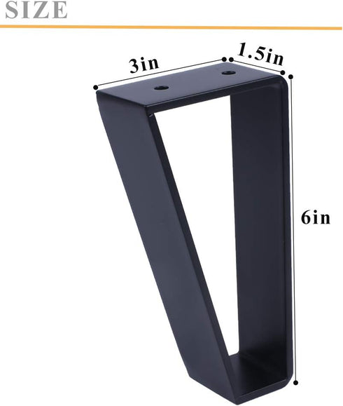 Osring 6 Inch 4pcs, Trapezoid Furniture Legs Solid Steel Furniture Hairpin Leg for Side Table, TV Stand and Cabinet