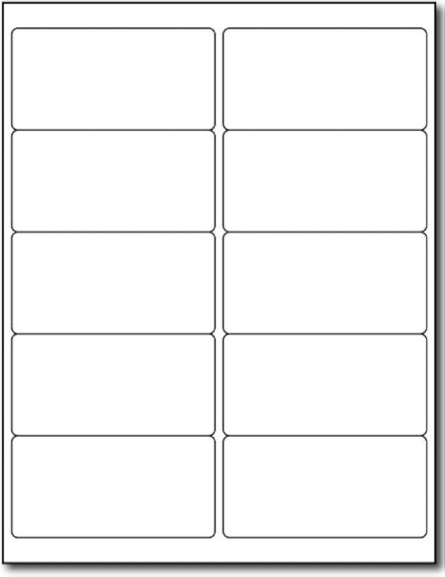 Photo Glossy 4" x 2" Labels for Inkjet & Laser Printers - 10 Sheets / 100 Labels