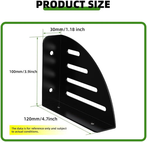 SIUUNEI 2 Pack 4x5 inch(10x12cm) Triangle Floating Shelf Brackets, Metal Corner Brace Angle Bracket, Space-Saving