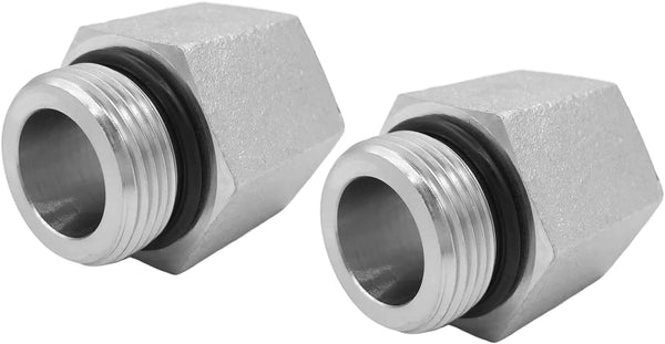 (2-PACK) 6405-08-04-O Hydraulic Adapter Fitting, 3/4"-16UNF Male SAE O-Ring Boss × 1/4"-18 NPTF Female Pipe
