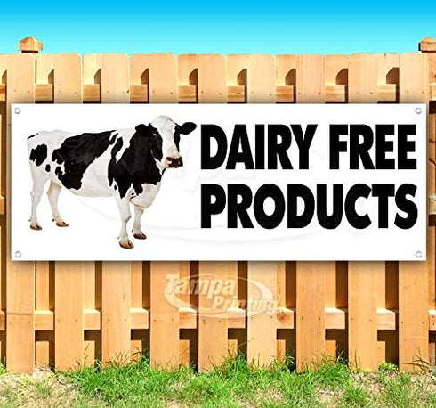 TampaPrinting Dairy Free Products 13 oz Banner | Non-Fabric | Heavy-Duty Vinyl Single-Sided