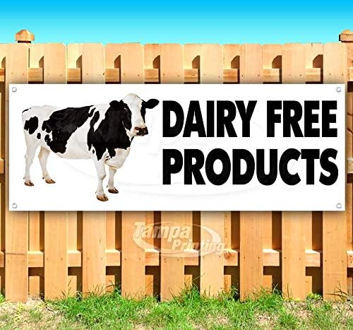 TampaPrinting Dairy Free Products 13 oz Banner | Non-Fabric | Heavy-Duty Vinyl Single-Sided
