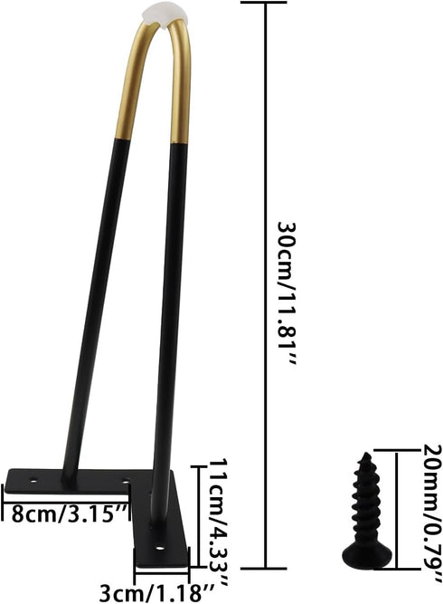 Legs,4PCS Hairpin Furniture Heavy Duty Hairpin Legs, Metal Home DIY Project for TV Cabinet,Bedside
