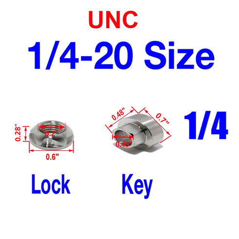 VOSANTU 1/4-20 304 20TPI Safety,(4 1 Stainless Steel Anti-Theft Locking Nuts Security Hardware Kit for Mountain Bike