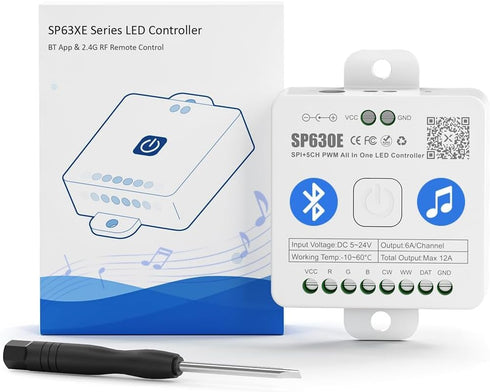 BTF-LIGHTING SP630E Bluetooth LED Controller Support PWM Monochrome CCT RGB RGBW RGBCCT Or