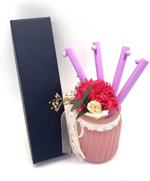 Balmy Pastel Ballpoint Pens, Purple 4Pcs, Comfortable Writing Pens, Black Ink Medium Point 0.7 mm, Cute Office Supplies