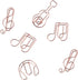 Rurili 40 Pcs Rose Gold Music Series Paper Clips, Creative Metal Office Supplies, Home Library Note Headphone Guitar
