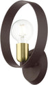 1 9 11 Livex Lighting Light ADA Wall Sconce Bronze Finish with Satin Brass Finish Accents, x