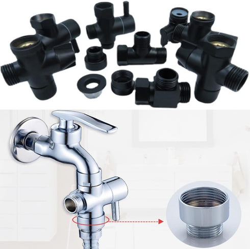Brass Faucet Adapter, G3/4" to G1/2" Hose Thread Fitting Connector for Washing Machine, Dishwasher, Garden