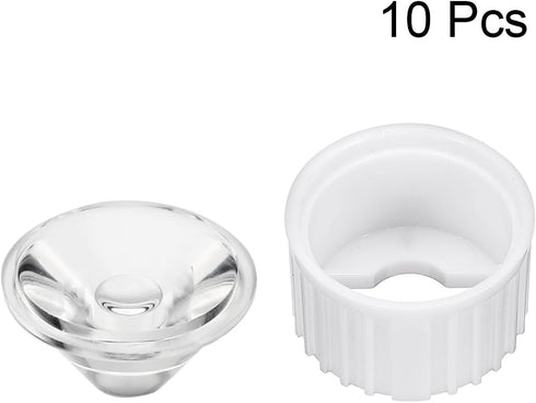 uxcell 10 pcs 20mm LED Lens 60 Degree with White Holder for 1W 3W High Power LED Light