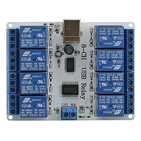 SainSmart USB Eight Channel Relay Board for 12 V Automation