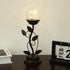 Bulb NEEDOMO Led Table Lamp Bedside Nightstand Lamps, Crackle Glass Ball Led with Bronze Metal Leaf Desk Lamp,Vintage