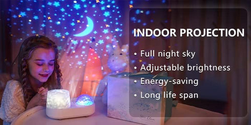 360 Ocean Night Light Projector, Kids Galaxy Projector for Bedroom, Nebula Star projector with USB Cable, Degree