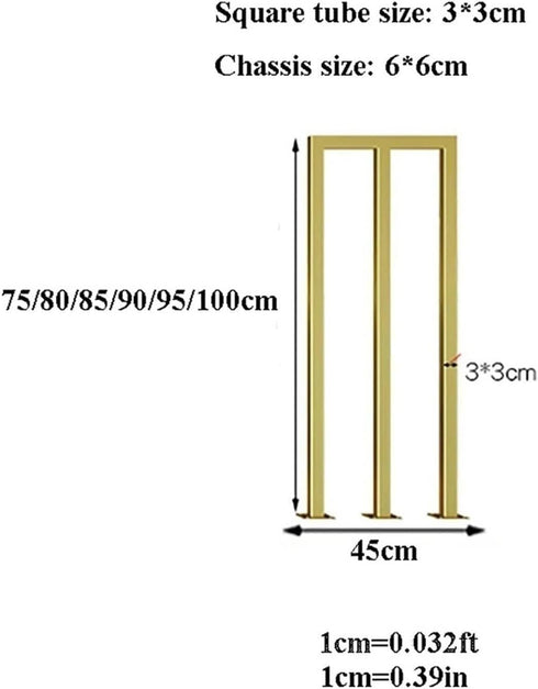 Generic 1.3ft-3.2ft Stair Handrail - U-Shaped Iron Stairway Guardrails, Gold Retro Non-Slip Hand Rails, for Elderly
