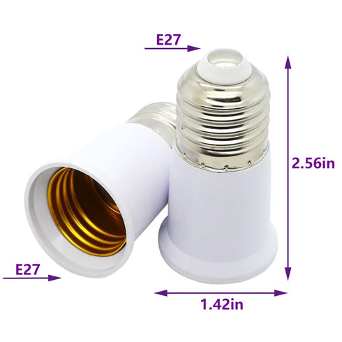 E26 Socket Extender, E26 to E26 Lamp Socket, 6.5CM/2.56 Inch Socket Extension Adapter,E26 to E26 Lamp Bulb Socket Extension, Lamp Holder Adapter (4 Pack)