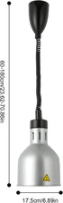 DRRSBRP 250W Commercial 110V 122-140 Hanging Food Heat Lamp, Ceiling Mounted Infrared Food Warmer Light, Retractable