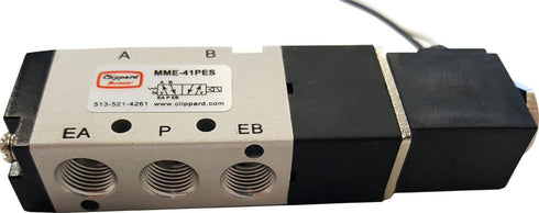 Clippard MME-41PES-W110, 1/8" NPT 5 Port 4-Way Sngl Solenoid Valve, 110vac, leads