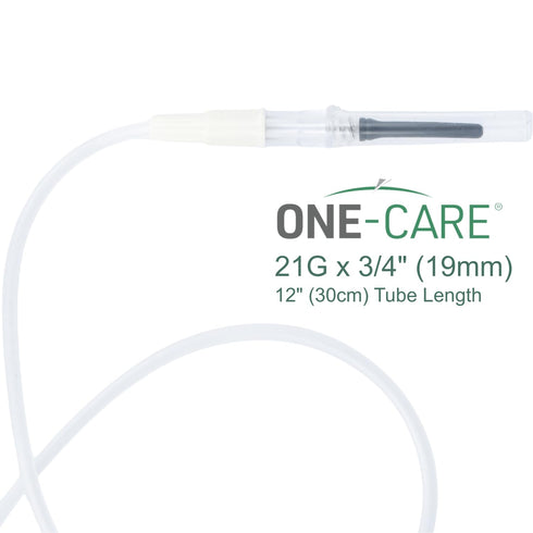 21Ga 3/4", 12'' 100 Sets, 5052 ONE-CARE x Lab Dispensing Accessories for Measuring, Butterfly, Tube. Hldr, Ergo-Shield
