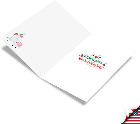 NobleWorks Merry Christmas Card with Envelope - Funny Animal Humor Kids Xmas Card for Holiday Greetings