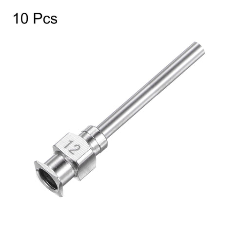 10pcs 12Gauge Stainless Steel Dispensing Needles, 1" Blunt Tips Luer Lock for Thick Liquids, Lab Use