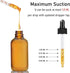 Dropper Bottle 2 oz, 2 pack Amber Glass Eye Dropper Bottles with Labels and Funnel, Leakproof Essential Oils Bottles