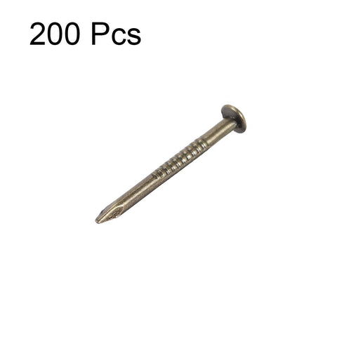 uxcell Small Tiny Hardware Nails Carbon Steel 1.5X19mm(DxL) for DIY Decorative Wooden Boxes Accessories Bronze Tone 200pcs
