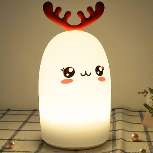 SCZWP8 Elk Portable Night Light Study Modern Simple and Warm Creative Bedroom Table Lamp Led Decoration Monochrome Warm