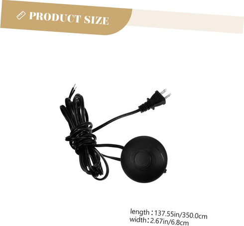 PLAFOPE 11ft/3.5m Dimmable Bulbs Foot Switch Lamp Cord US Plug for Floor and Table Lamps Inline Foot Pedal Control