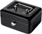 Jssmst Small Lock Cash Box with Money Tray, Metal Lock Box for Kids, Black, 5.91 x 4.72 x 2.95 inches