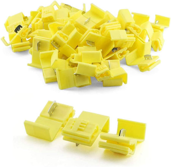 AKOAK 50 Pack 12-10 Gauge Yellow Double Run Solderless Wire Connectors, Quick Splice Electrical Wire Splice Connectors