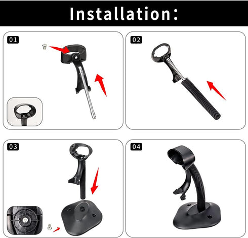 Goose Neck Hands Free Adjustable Barcode Scanner Stand - Desk Support Holder