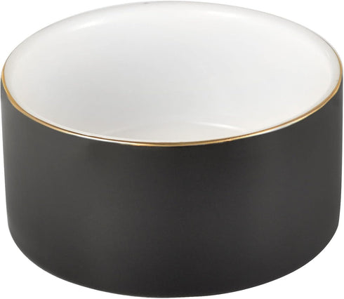 Ceramic Paper Clip Holder, Black Paperclip Dispenser for Desk Organizer