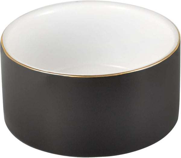 Ceramic Paper Clip Holder, Black Paperclip Dispenser for Desk Organizer