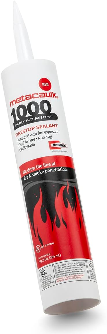 Rectorseal 66640 10.3-Ounce Cartridge Metacaulk 1000 Intumescent Firestop Sealant , Red by Rectorseal