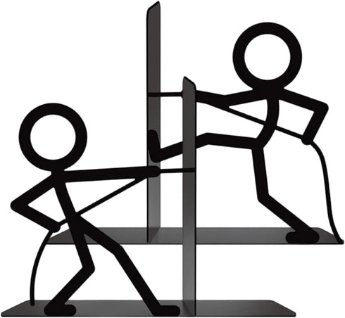 Generic Book Ends for Desk - 1 Pair Metal Black Bookshelf Dividers -