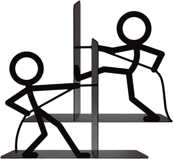 Generic Book Ends for Desk - 1 Pair Metal Black Bookshelf Dividers -
