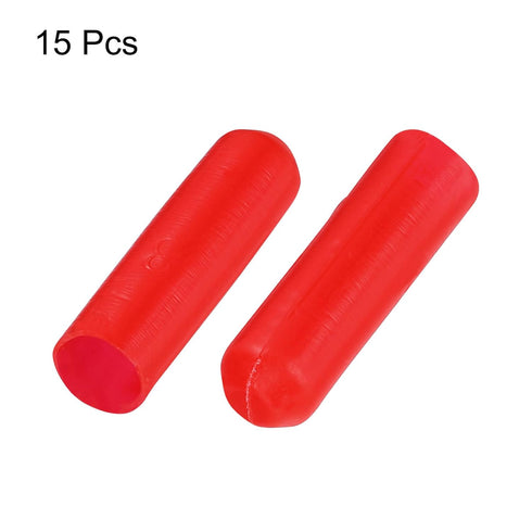 MECCANIXITY 15Pcs Heat Shrink End Cap 10mm ID x 42mm L, 3:1 Ratio Waterproof Adhesive for Electrical Wire Cable, Red