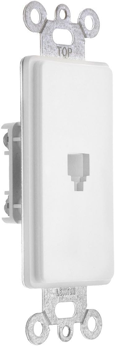 Leviton Decora Insert, 6P4C, Screw Terminals, 40649-W, White