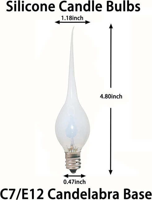 Bulbs, Country Bulbs E12 1Watt, 120 12 Pack Christmas Flicker Flame Candle Light Style Silicone Dipped Flickering